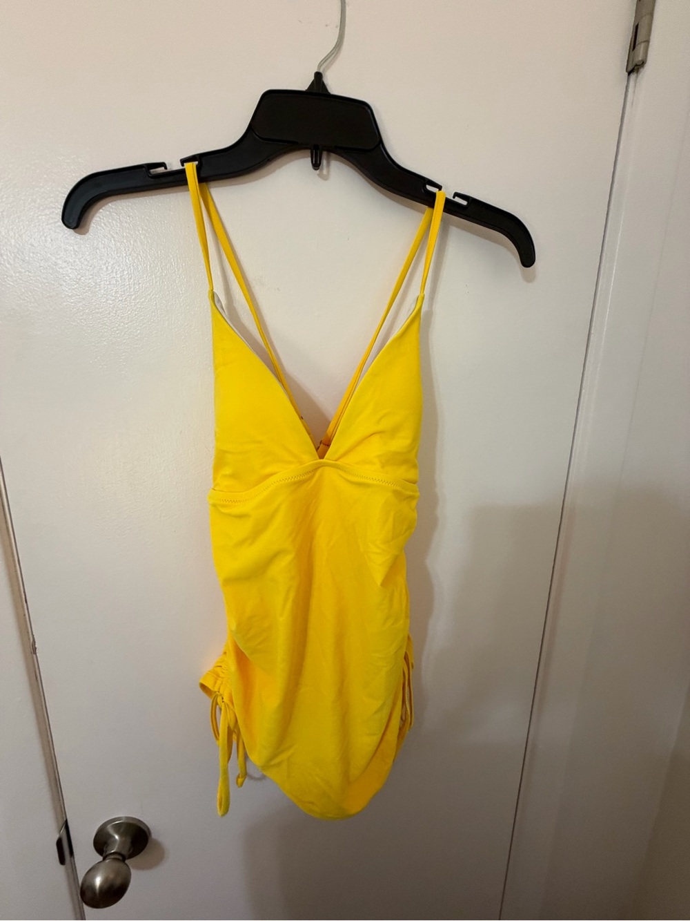 SHEIN Yellow One-Piece Swimsuit with Double Straps